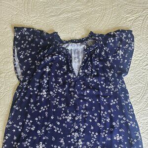 GAP Splitneck Top Navy Floral